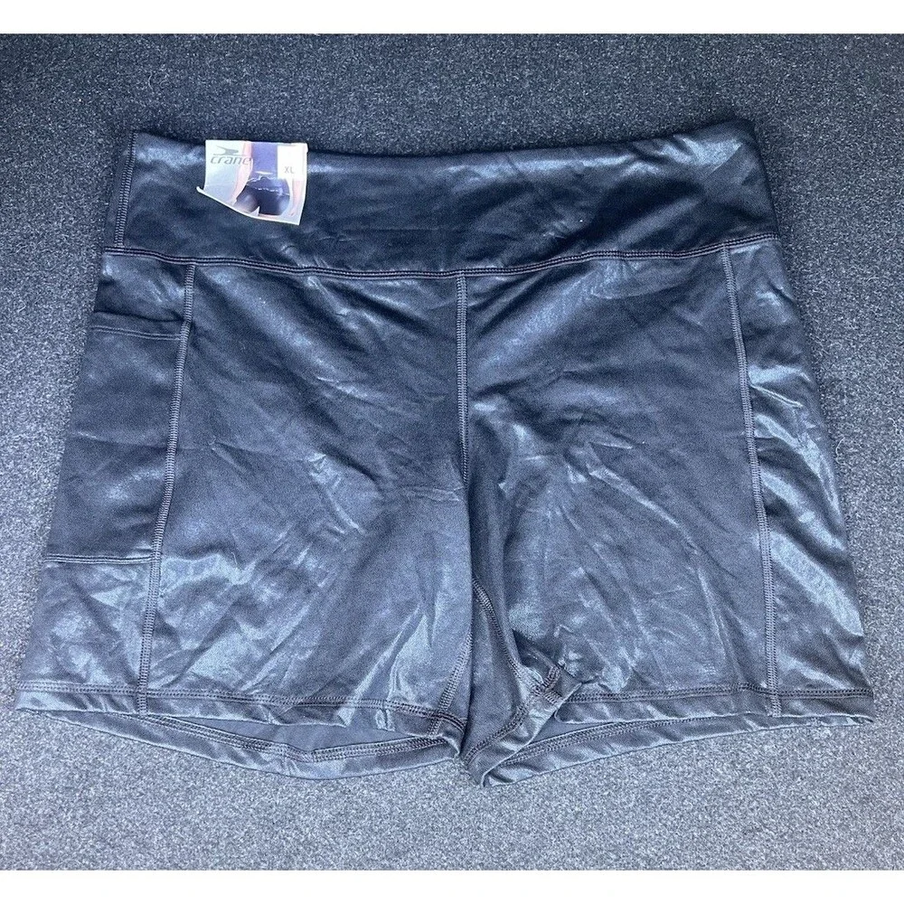 NWT Crane Women Active Short Metallic Black Size Xl - Picture 1 of 11